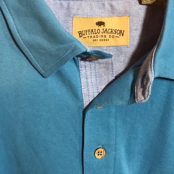 NWT Buffalo Jackson Blue Cotton Polo Shirts - Picture 13 of 13